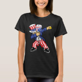 Pickleball American Flag 4th of July Uncle Sam Dab T-Shirt (Vorderseite)