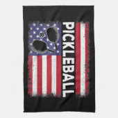 Pickleball American Flag Funny Pickleball Lover Vi Geschirrtuch (Vertikal)