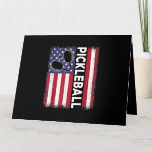 Pickleball American Flag Funny Pickleball Lover Vi Karte