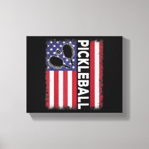 Pickleball American Flag Funny Pickleball Lover Vi Leinwanddruck