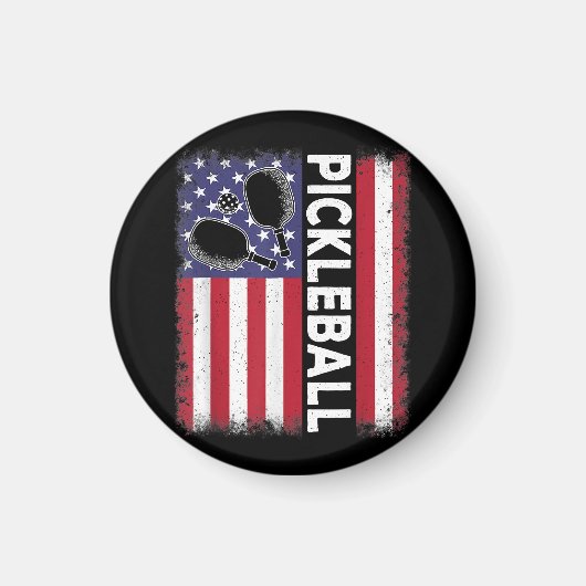 Pickleball American Flag Funny Pickleball Lover Vi Magnet (Vorne)