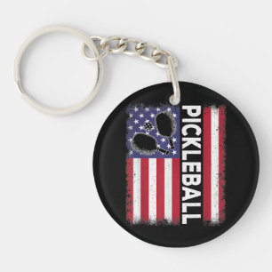 Pickleball American Flag Funny Pickleball Lover Vi Schlüsselanhänger