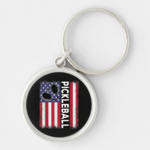 Pickleball American Flag Funny Pickleball Lover Vi Schlüsselanhänger