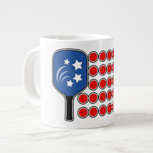 Pickleball American Flag Independence Day Jumbo-Tasse