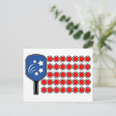 Pickleball American Flag Independence Day Postkarte (Stehend Vorderseite)