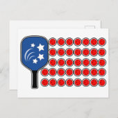 Pickleball American Flag Independence Day Postkarte (Vorne/Hinten)