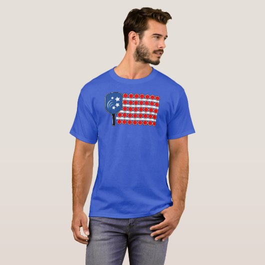 Pickleball American Flag Independence Day T-Shirt (Vorne ganz)