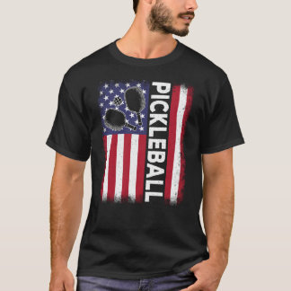 Pickleball-American Flag Pickleball Vintag T-Shirt