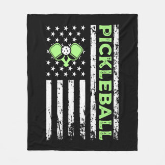 Pickleball American Paddle Sports Flag Athletic Fleecedecke