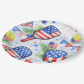 Pickleball American themed for 4th July Pappteller (Schrägansicht)