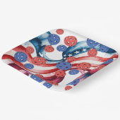 Pickleball American themed for 4th July Pappteller (Gewinkelt)