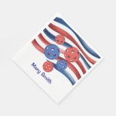 Pickleball American themed for 4th July Serviette (Ecke)