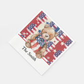 Pickleball American themed für 4. Juli Serviette (Ecke)