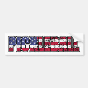 Pickleball Amerikanische Flagge Autoaufkleber