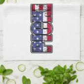 Pickleball Amerikanische Flagge Geschirrtuch (Gefaltet)