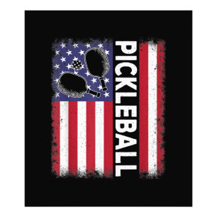 Pickleball Amerikanische Flagge Lustiger Picklebal Fotodruck