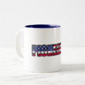 Pickleball Amerikanische Flagge Zweifarbige Tasse (Vorderseite Links)