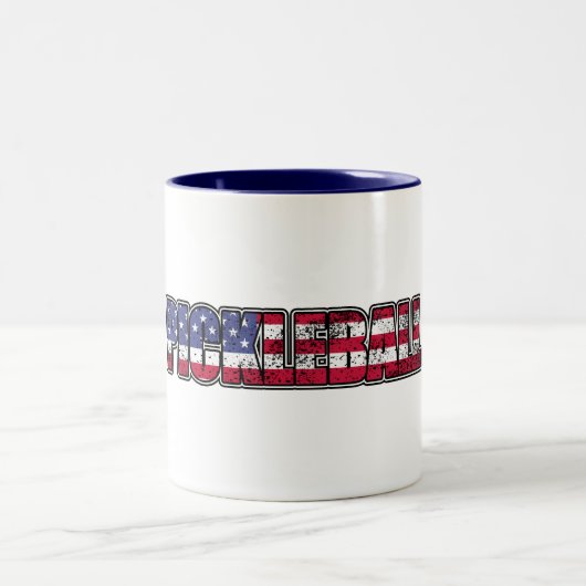 Pickleball Amerikanische Flagge Zweifarbige Tasse (Mittel)