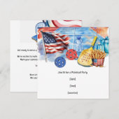 Pickleball Amerikanisches Thema 4. Juli Einladung (Vorne/Hinten)