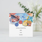 Pickleball Amerikanisches Thema 4. Juli Einladung (Stehend Vorderseite)