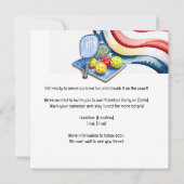 Pickleball Amerikanisches Thema 4. Juli Einladung (Rückseite)