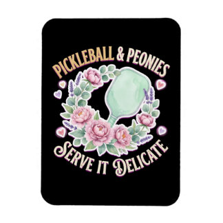 Pickleball And Peonies Serve It Delicate Magnet