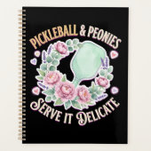 Pickleball And Peonies Serve It Delicate Planer (Vorderseite)