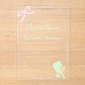 Pickleball and Prosecco Bridal Shower Acryleinladungen (Vorderseite)
