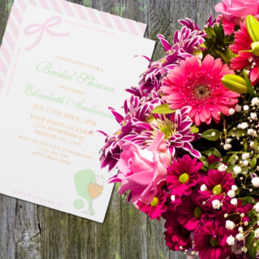 Pickleball and Prosecco Bridal Shower Einladung