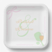 Pickleball and Prosecco Bridal Shower Pappteller (Vorderseite)