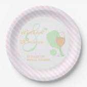 Pickleball and Prosecco Bridal Shower Pappteller (Vorderseite)