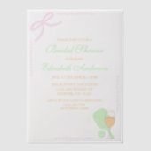 Pickleball and Prosecco Bridal Shower Pergament Einladungen (Vorderseite)