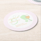 Pickleball and Prosecco Bridal Shower Runder Pappuntersetzer (Angewinkelt)
