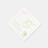 Pickleball and Prosecco Bridal Shower Serviette (Ecke)