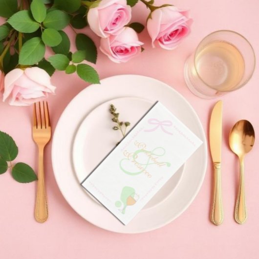 Pickleball and Prosecco Bridal Shower Serviette