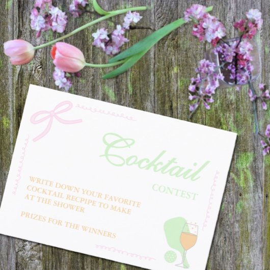 Pickleball and Prosecco Cocktail Contest Begleitkarte