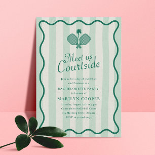 Pickleball Ästhetik Eleganter Junggeselinnen-Absch Einladung