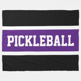 PICKLEBALL Athletic Black Lila White Stripes Fleecedecke