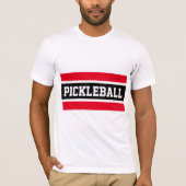 PICKLEBALL Athletic Bold Bright Red Black Stripes T-Shirt (Vorderseite)