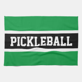 PICKLEBALL Athletic Bright Green Black Stripes Geschirrtuch