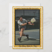 Pickleball Bachelor Party Black and Gold Glitzer Einladung (Rückseite)