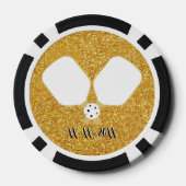 Pickleball Bachelor Party Black Gold Personalisier Pokerchips (Rückseite)