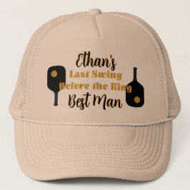 Pickleball Bachelor Party Black Gold Personalisier Truckerkappe