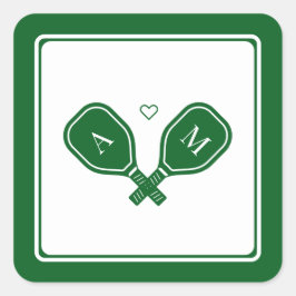 Pickleball Bachelorette Quadratischer Aufkleber