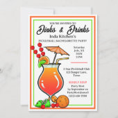 Pickleball Bachelorette Wedding Dinks & Drinks Einladung (Vorderseite)