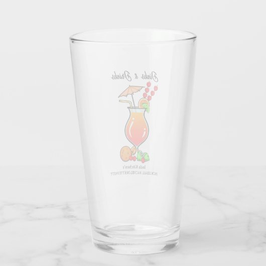 Pickleball Bachelorette Wedding Dinks & Drinks Glas (Rückseite)