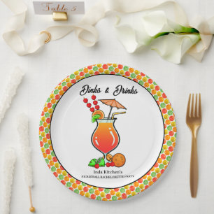 Pickleball Bachelorette Wedding Dinks & Drinks Pappteller