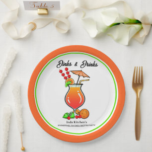Pickleball Bachelorette Wedding Dinks & Drinks Pappteller