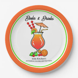 Pickleball Bachelorette Wedding Dinks & Drinks Pappteller