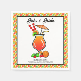 Pickleball Bachelorette Wedding Dinks & Drinks Serviette